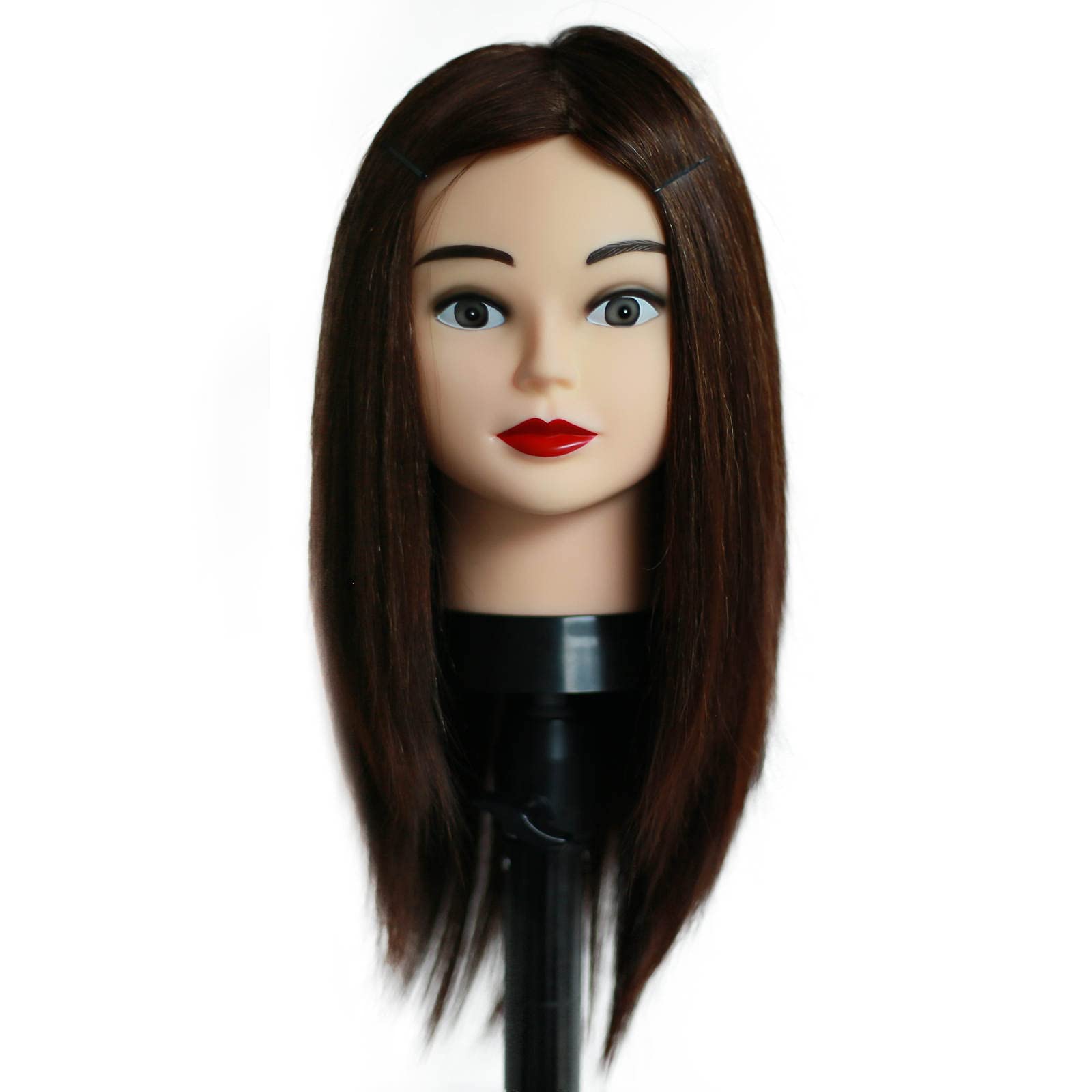 Ideal Mixed Hair Hairdressing Training Doll head 16" Mannequin Head Hair Styling Doll for Teaching training SALON USE (Head Only)(NOT SUITABLE FOR HEAT TOOLS)