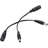 COOLM DC Power Cord 5.5mm x 2.1mm Female to 5.5mm x 2.5mm Male DC Power Adapter Cable for LED Strip, Monitor, Camera 2pcs