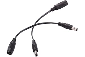 COOLM DC Power Cord 5.5mm x 2.1mm Female to 5.5mm x 2.5mm Male DC Power Adapter Cable for LED Strip, Monitor, Camera 2pcs