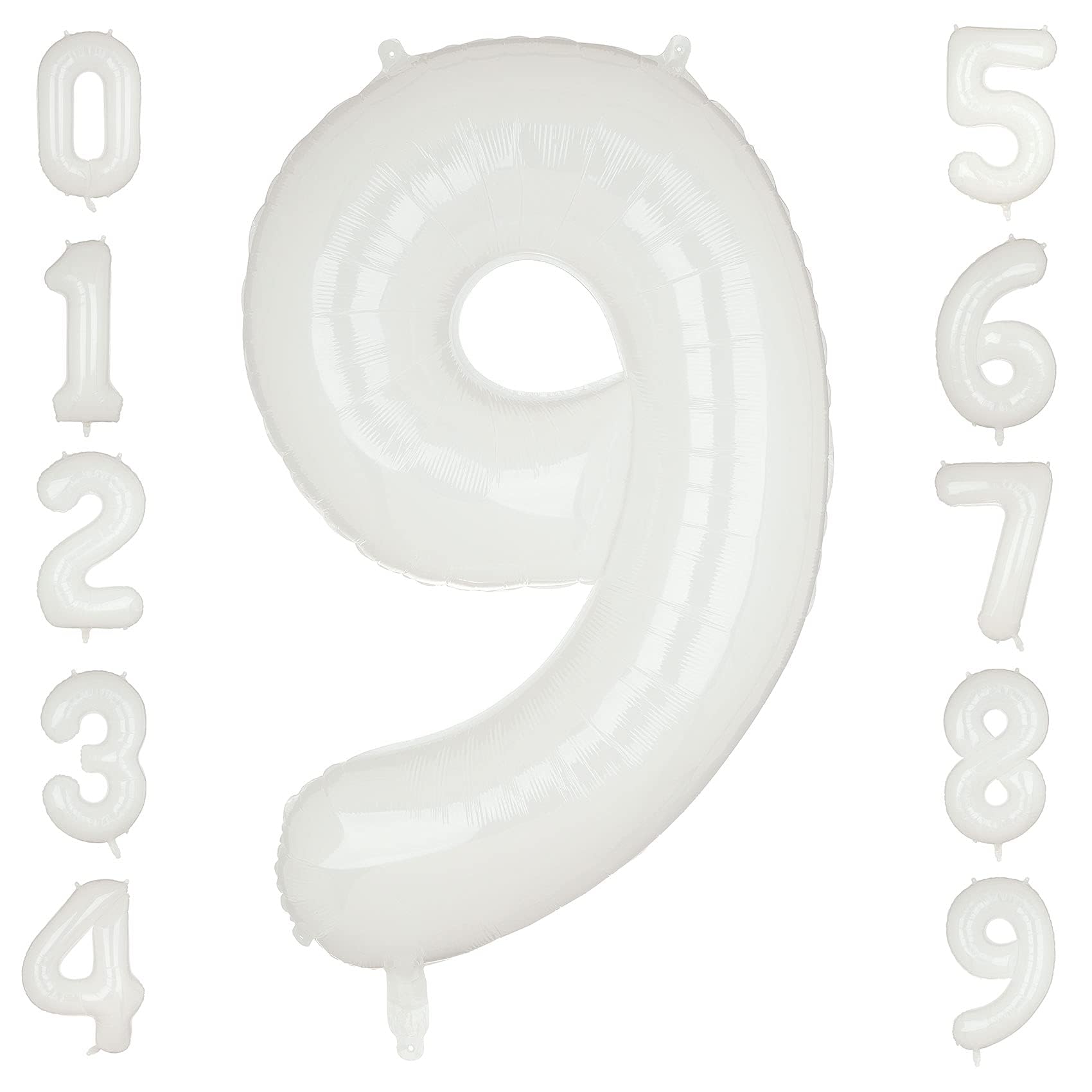 Large Foil Number 9 Balloons White Big Mylar Helium Balloon Birthdays Party Decorations Supplies 40 Inch