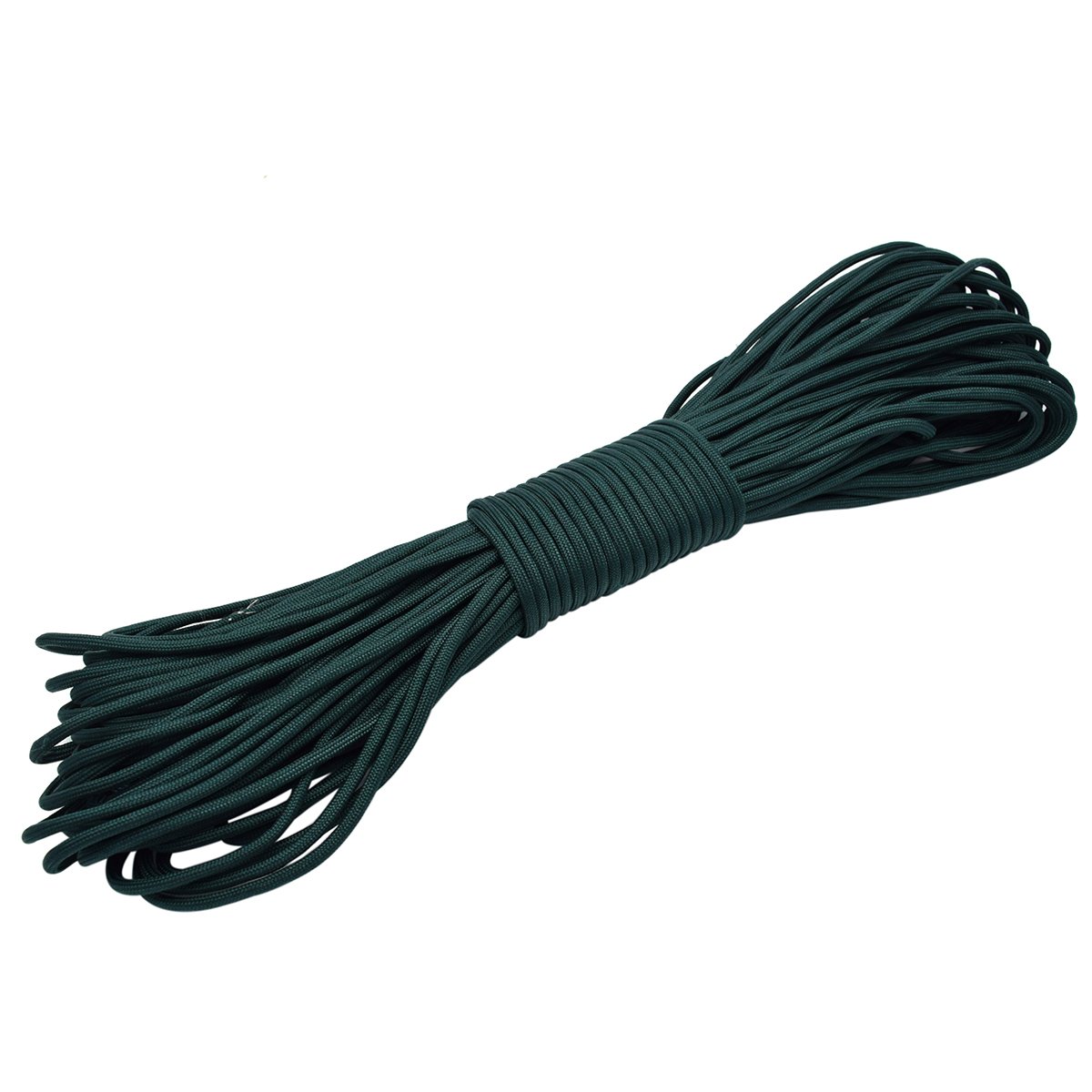 100ft Type III 7 Strand Core Paracord 550 Parachute (22# Blackish Green)