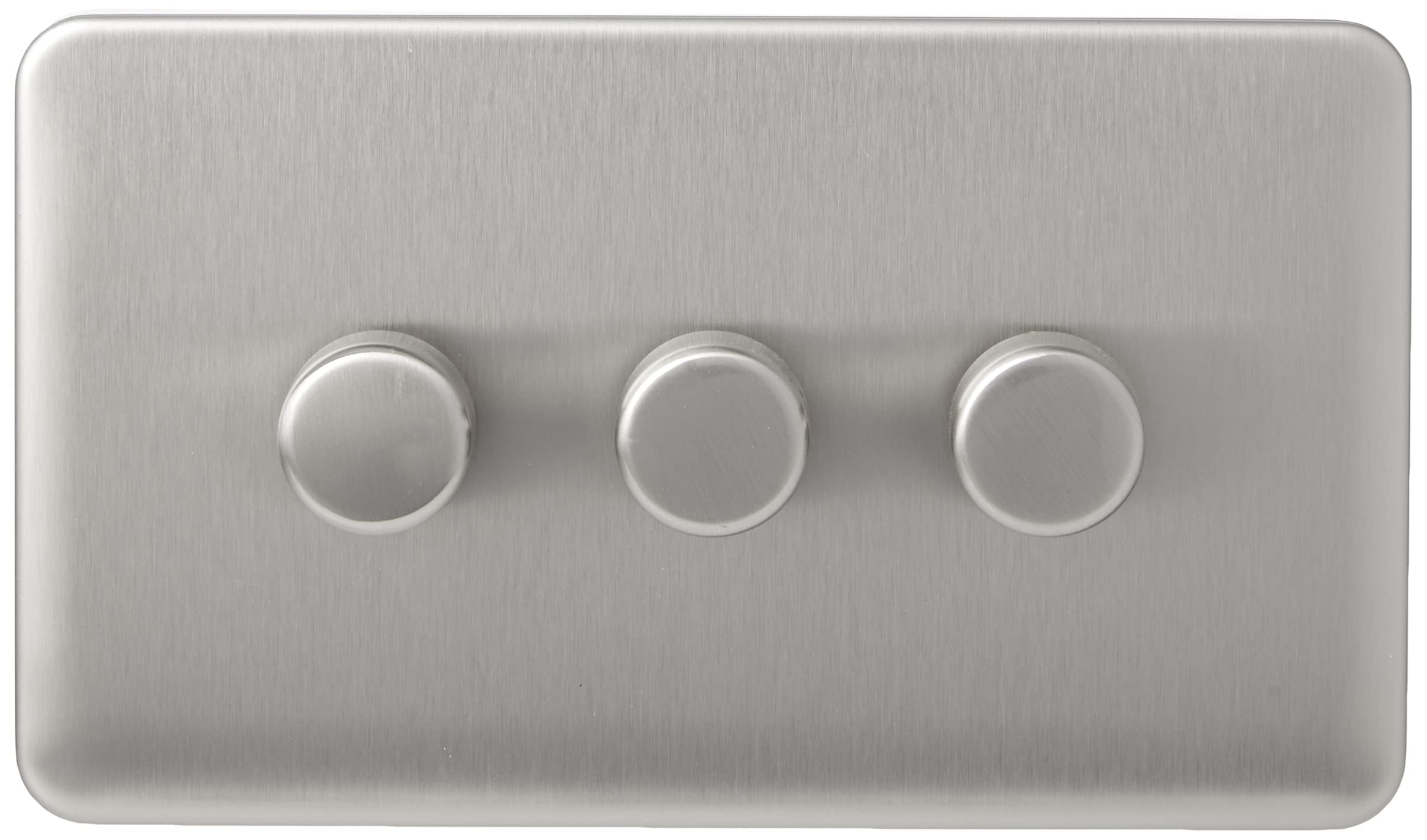 Schneider Electric GGBL6032CSSS Schneider Electric Lisse Screwless Deco Uni Dimmer 3G 2way 250W/VA SS, 250 W, 240 V, Stainless Steel