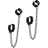 Sacina Goth Punk Black Ear Cuff Spike Earrings, Gothic Emo Punk Grunge Earrings, Goth Jewelry, Christmas Jewelry Gifts for Women