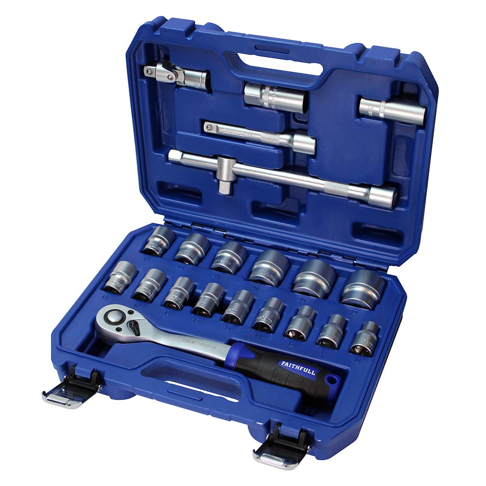 Socket Set of 22 Metric 1/2in Drive