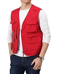Flygo Men's Utility Cargo Vest Outdoor Summer Work