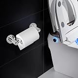 YUET Stainless Steel Toilet Roll Holder Wall Mount Spring Loaded Tissue Stand view 6
