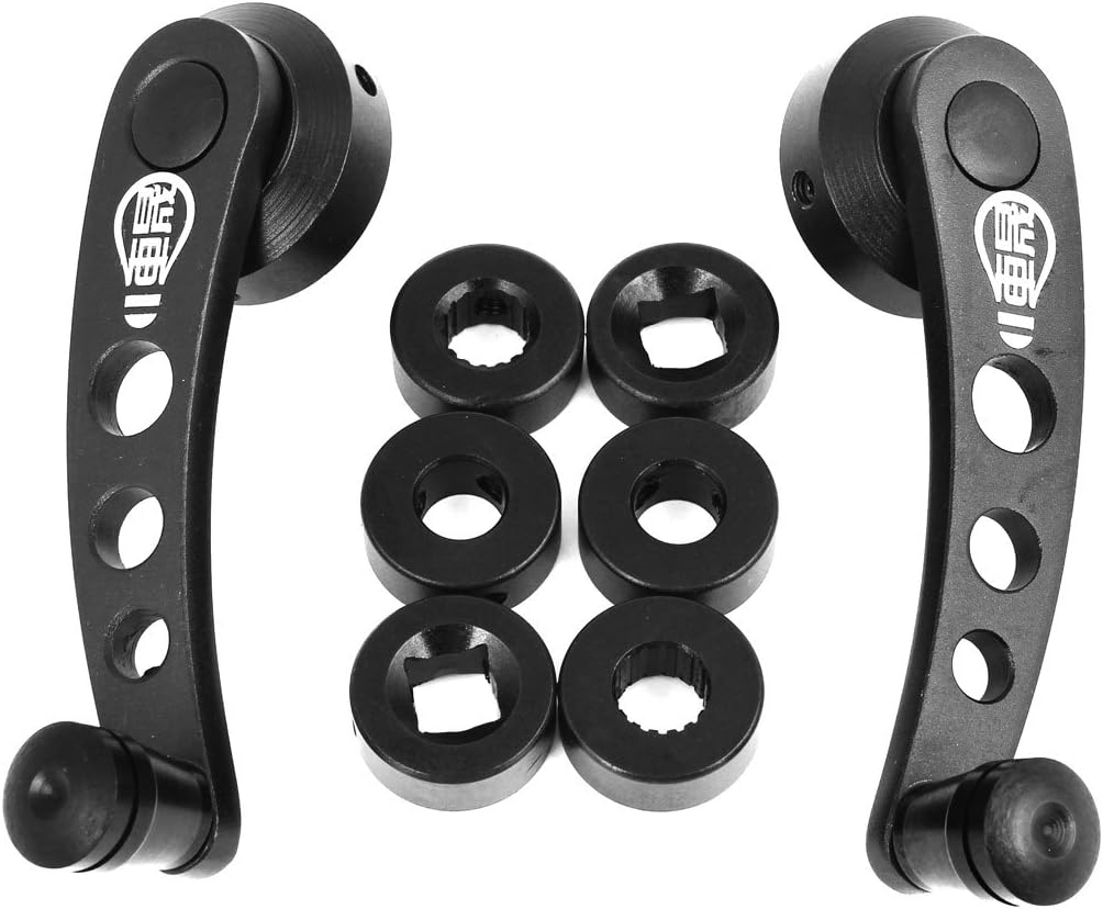 2 Pcs Universal Black Auto Car Window Winder Cranks Aluminum Handle
