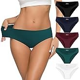 Cevapro Seamless Underwear for Women No Show Hipster Bikini Panties Low Rise Cheeky Soft Stretch Invisible Briefs 5 Pack