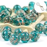 100 PCS 8mm Glow in The Dark Beads,Lake Blue Round Luminous Bead Bracelet Beads for Jewelry Making,Earring Spacer Bead,DIY Crafts