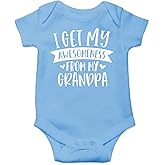 I Get My Awesomeness From My Grandpa - Funny Baby Essentials Bodysuit - Newborn Baby Boy Clothes