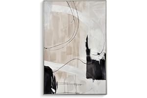 Creoate Abstract Canvas Wall Art, Hand Painted Texured Painting Canvas Artwork for Walls, 24x36 Inch, Framed