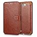 Mulbess Layered Samsung Galaxy Note 2 Leather Case，Flip Phone Case Wallet with Magnetic Clasp for Samsung Galaxy Note 2 Cover, Brown