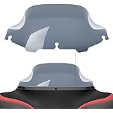 Amazicha 8" Smoke Wave Windshield Windscreen Compatible for 1996-2013 Harley Davidson Touring Street Glide/Electra Glide/Tri Glide FLHT FLHX FLHTCU FLHTC FLHTK (Tint)