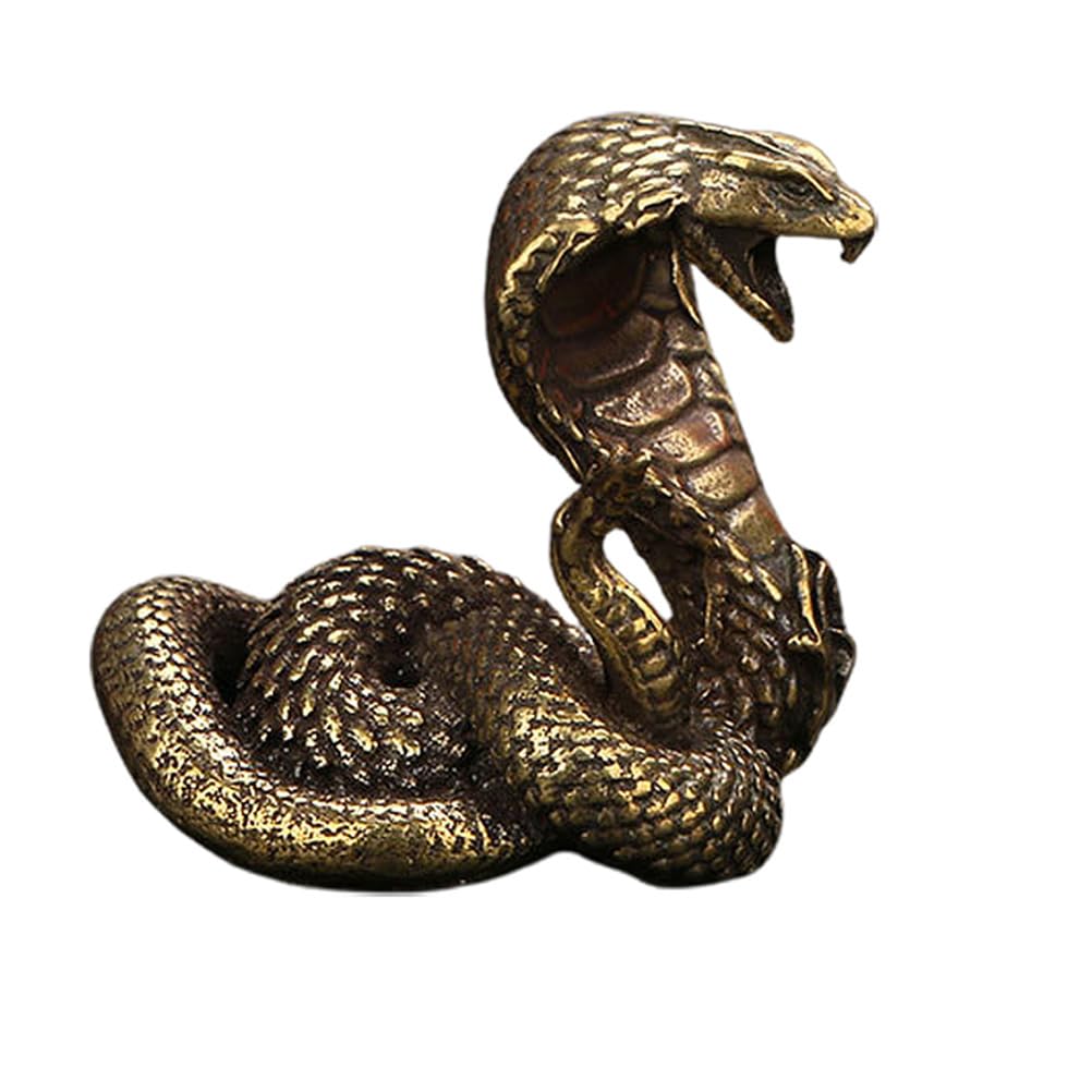 Outdoor Statues Metal Snake Figirine Sculpture Brass Snake Statues Snake Figurine Animal Ornament Table Kung Fu T Pet for Home Decoration Ornament Outdoor Lawn Decor