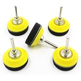 2 Inch (50mm) Hook and Loop Sanding Pad for Sanding Discs, 5 Pack | with 1/4 Inch Shank Drill Attachment and Soft Foam Layer Buffering Pad