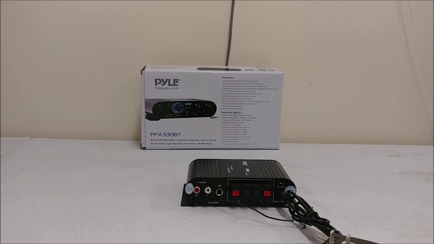 Pyle Wireless Bluetooth Home Audio Amplifier - 90W Dual Channel Mini Portable Power Stereo Sound Receiver w/ Speaker Selector, RCA, AUX, LED, 12V Adapter - For iPad, iPhone, PA, Studio Use - PFA330BT