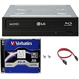 LG WH14NS40 16X Blu-ray BDXL DVD CD Internal Burner Drive Bundle with Free 25GB M-DISC BD + SATA Cable + Mounting Screws