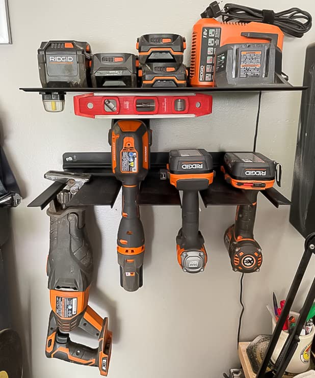 StoreYourBoard Electric Drill Storage Rack Shelf, Holds 4 Drills, Hanging Wall Mounted Organizer