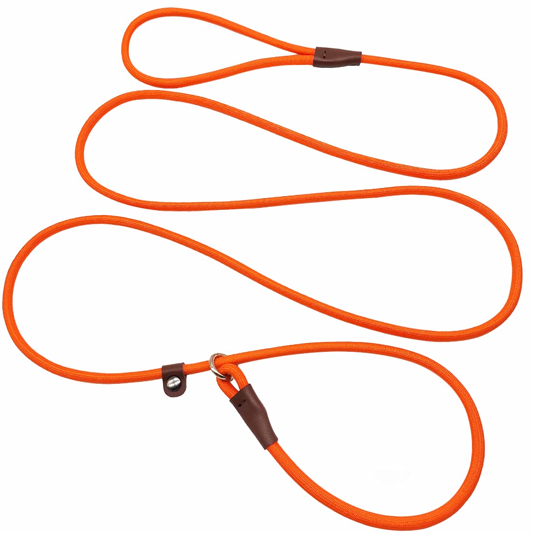 Photo 1 of MayPaw Slip Lead Control Leash for Dogs No Pull, 13+ Colors Classic Dog Lead 7FT Pet Slip Leash, 1/4” Rope Leashes for Small Medium Animals Orange
