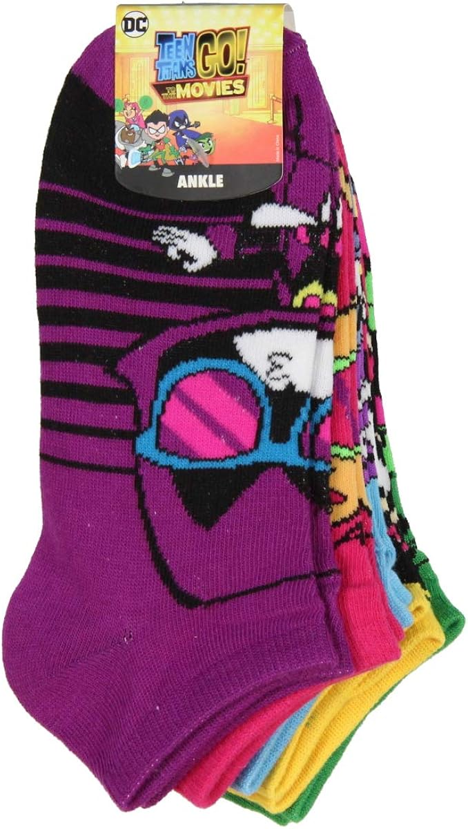Teen Titans Go! To The Movies Cool Character Ankle Socks 5 PK for Men and Women: Clothing