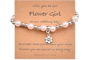 Flower Girl Proposal Bracelet for Bridesmaids Thank You Gifts for Wedding Gifts for Bridesmaids Pearl Bracelets for Friend
