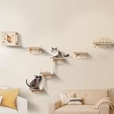 VEVOR Wall Mounted Cat Shelves, Cat Wall Shelves and Perches with Jumping Boards, Nest, Barrier Board & Cat Tree, Cat Floatin