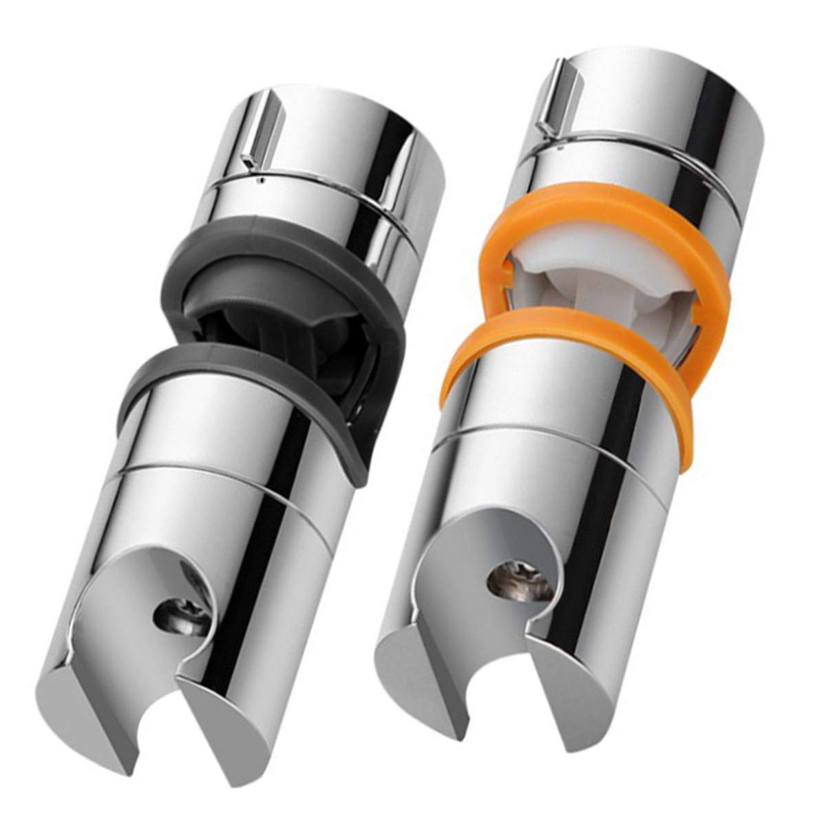 Xumier 2pcs Shower Head Bracket Replacement Fasteners to fit 22-25MM Hand Sprayer Head Holders Adjustable Showers Rail Slider clamp Bracket for Slide bar Bathroom Rod Holder Chrome Plated