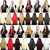 S-noilite Straight/Curly Ombre 3/4 Full Head Half Wigs Heat Resistan Wig by USPS