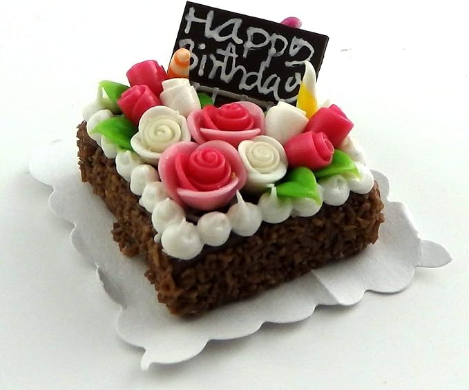Melody Jane Doll House Rose Decorated Square Chocolate Birthday Cake Celebration Party D Amazon De Spielzeug