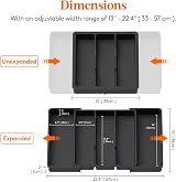 Lifewit Utensil Drawer Organiser Extendable Cutlery Tray Black view 2