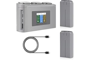 Athlife Mini 2 Series Intelligent Flight Battery 2 Pack 2400mAh 7.7V Replacement Battery with 3 Slot Digital Display Charging