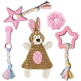 Volacopets Puppy Toys for Teething, Puppy Chew Toys for Small Dogs, Dog Toys for Small Dogs, Pink, 5-Pack
