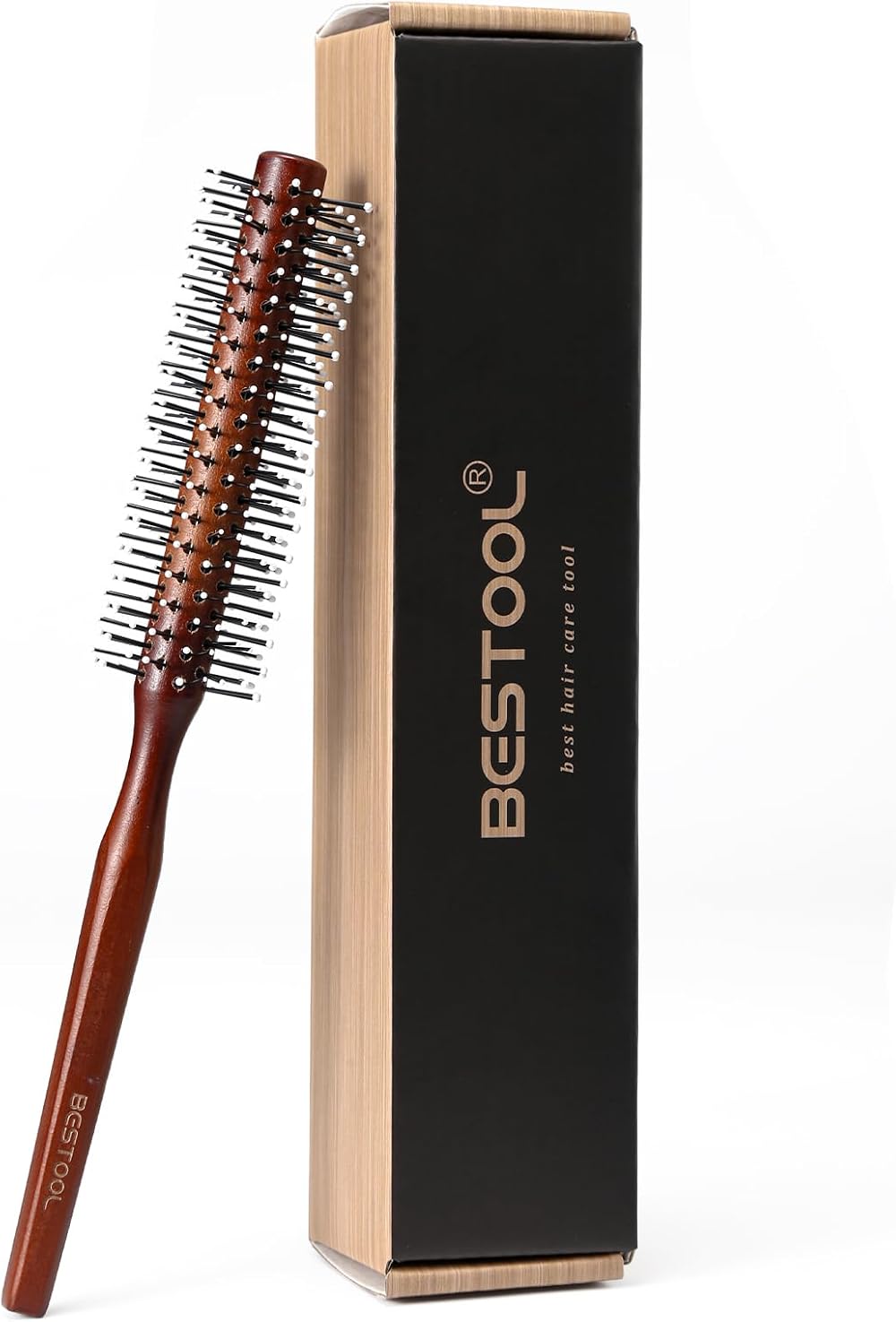 BESTOOL Small Round Brush for Short Hair Beard Brush Professional Styling