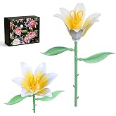 Lilies Flower Building Block Bouquet,Compatible with Lego Flower with Gradient Petal Details,Ideal for Tabletop Display and DIY Home Decoration(41PCS)