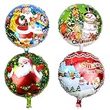 12pcs/Set Christmas Aluminum Foil Santa Clause Ballon Party Supplies Decoration