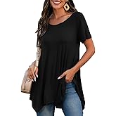 BELAROI Plus Size Tops for Women Summer Casual Tshirts Tunic Short Sleeve Loose Fit Outfits 1X-5X
