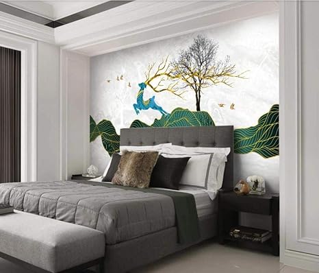 Jiaoyk Photo Papier Peint 3d Poster Geant 3d Couleur Et Grand Arbre Mur De Fond Peinture Decorative Salon Chambre Papier Peint 300cm W X210cm H Amazon Fr Bricolage