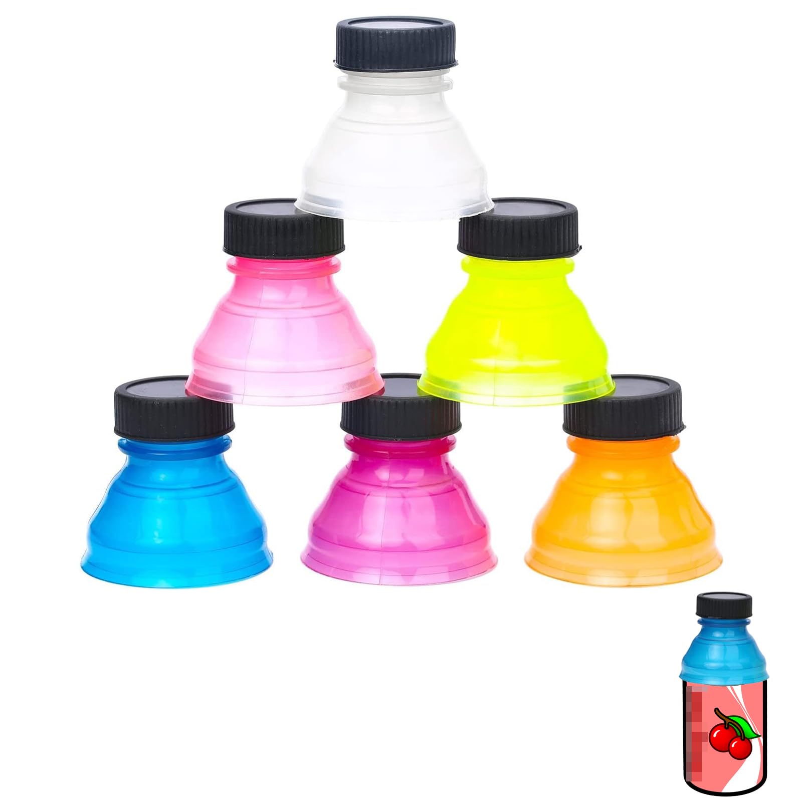 Siqian 6 PCS Drink Bottle Sealing Cap, Plastic Reusable Can Covers, Snap Bottle Top for Drinks, Transparent