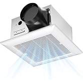 Amico Bathroom Exhaust Fan, 110 CFM, 1.0 Sones, Low Noise, ETL &amp; FCC | Ceiling Opening 9.4 ''x 9.4'', Household Bath Ventilation Fans, Ceiling Mounted, No Attic Access Needed