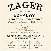 Zager Easy Play Acoustic Guitar Strings &ndash; Fits Martin, Taylor, Yamaha, Fender &amp; Gibson Guitars &ndash; Easy on Fingers, Anti-Rust, Warm Rich Tone