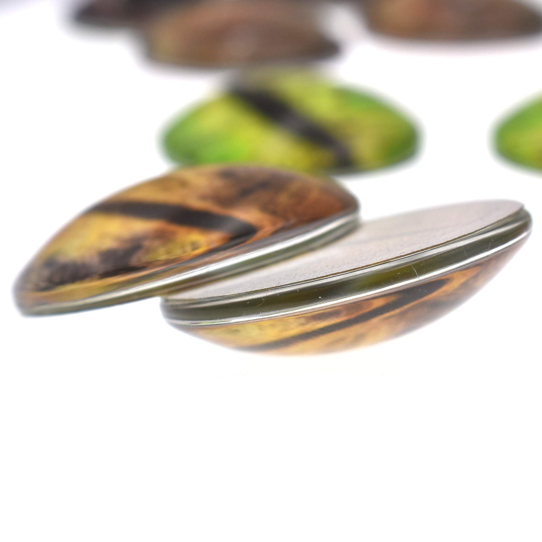 10 Pairs 25mm Glow in the Dark Glass Dinosaur Eyes Round Dome Glass Cabochons Flatback for DIY Craft Clay Animal Lizard Eyes