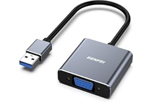 BENFEI USB 3.0 to VGA Adapter, USB 3.0 to VGA (Male to Female) Adapter for Windows 11, Windows 10, Windows 8.1, Windows 8, Wi