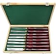Wood Turning Tool HSS Lathe Chisel Set 8 Piece Set For Hardwood Handles High-Speed Steel Brass Ferrules and Wooden Case For Storage