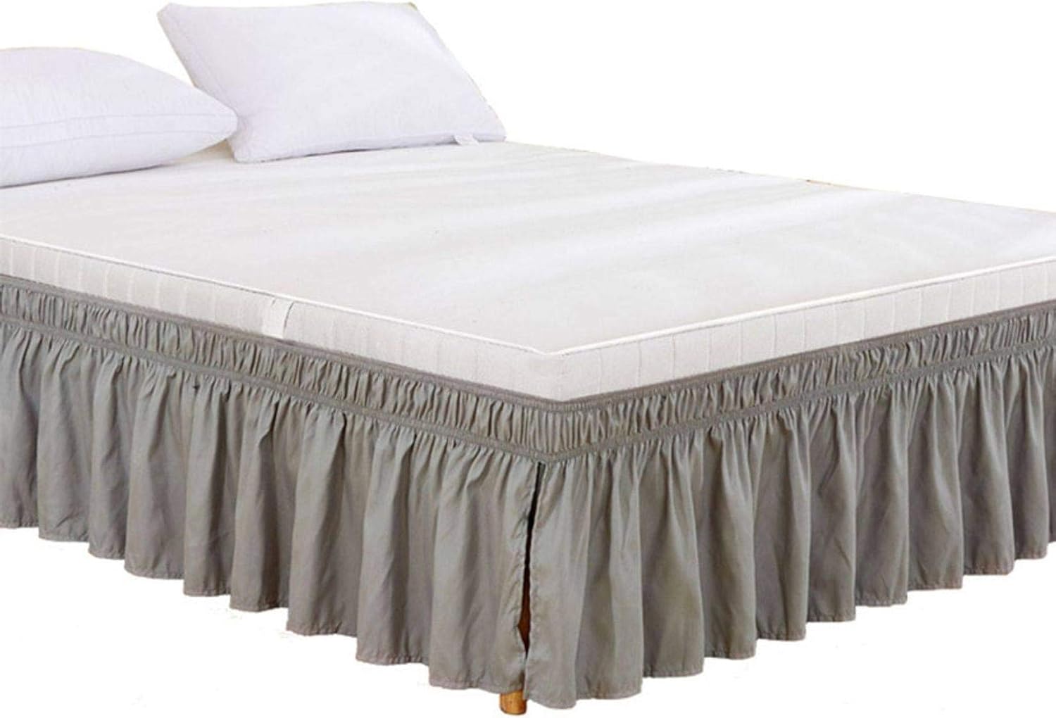 Solid Color Elastic Band Bed Skirt, Pleated Soft & Comfortable Fade
