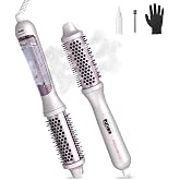SHEGLAM Steam Thermal Brush, 1.5" Round Brush for Blowout Look, Dry &amp; Steam | 3 Adjustable Steam Settings, Scald-Proof Nano-Steam, Fast Heating, Less Damage, Anti-Frizz, Dual Voltage, Volume, Long-Last