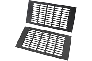 2PCS Air Vent Cover,TTZEZE Black Aluminium Alloy Ventilation Grille Rectangle Metal Louvered Grill Cover for Wardrobe Stove S