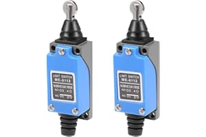 uxcell ME-8112 Roller Plunger Momentary Limit Switch 1NC+1NO 2Pcs for CNC Mill 3D Printer Door Switch