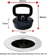 (2 Pack) Tomario Silicone Sink Bath Plug with Handle 44mm Drain Plug 1 3/4" view 2