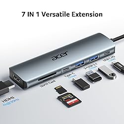 Acer USB C Hub, 7 in 1 USB C to Multi-Port Adapter
