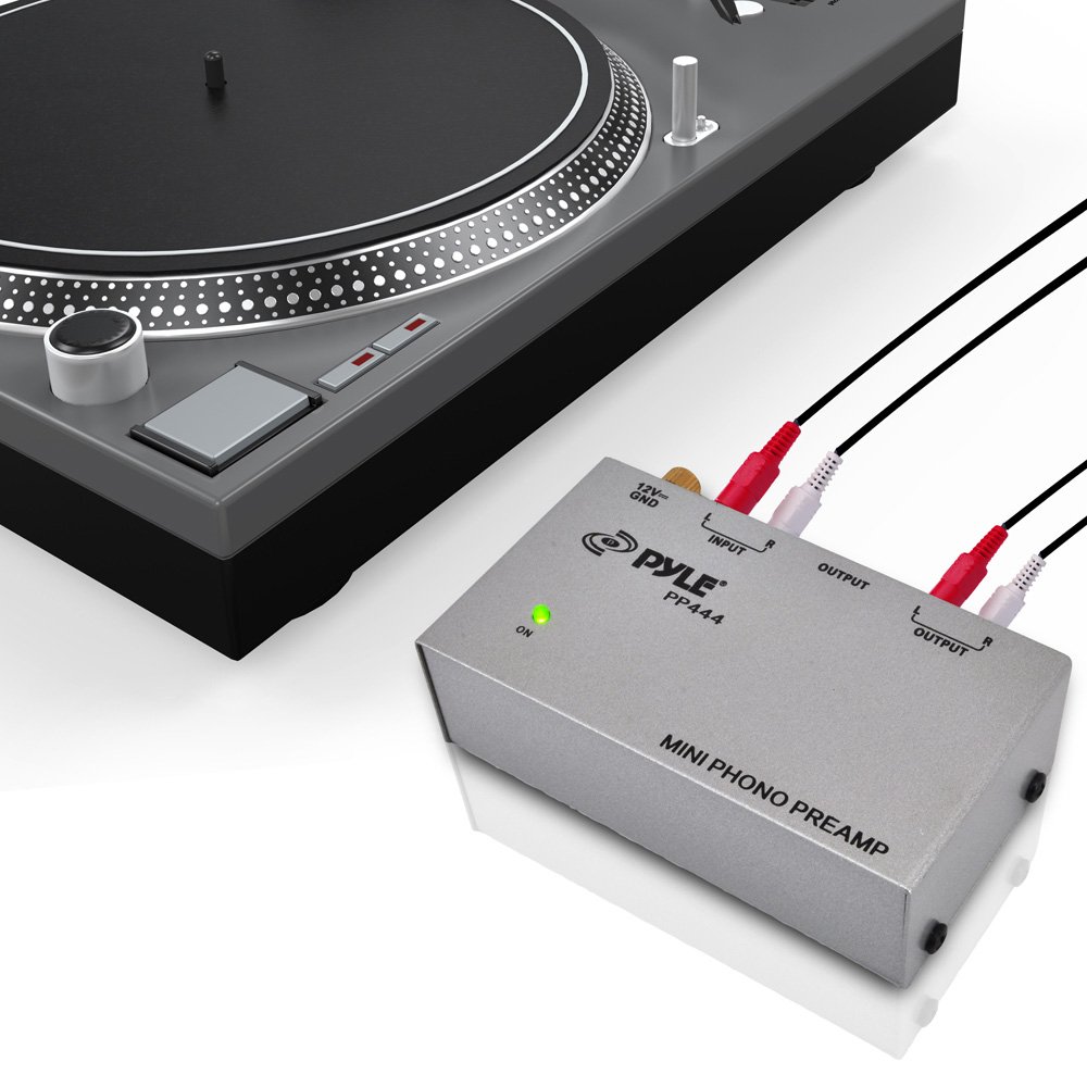 PYLE Audio Converter Mini Amplifier Audio Turntable Phono Preamp Sound